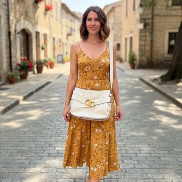 Tory Burch Cream Crossbody Bag with Gold Accent - Picture 2 of 12